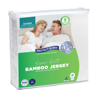 Bamboo Jersey Fitted Waterproof Mattress available at The Back and Neck Bed Shop in Perth