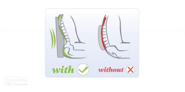 Total Spinal Postural Support with and without graphic for cushion available at The Back and Neck Bed Shop