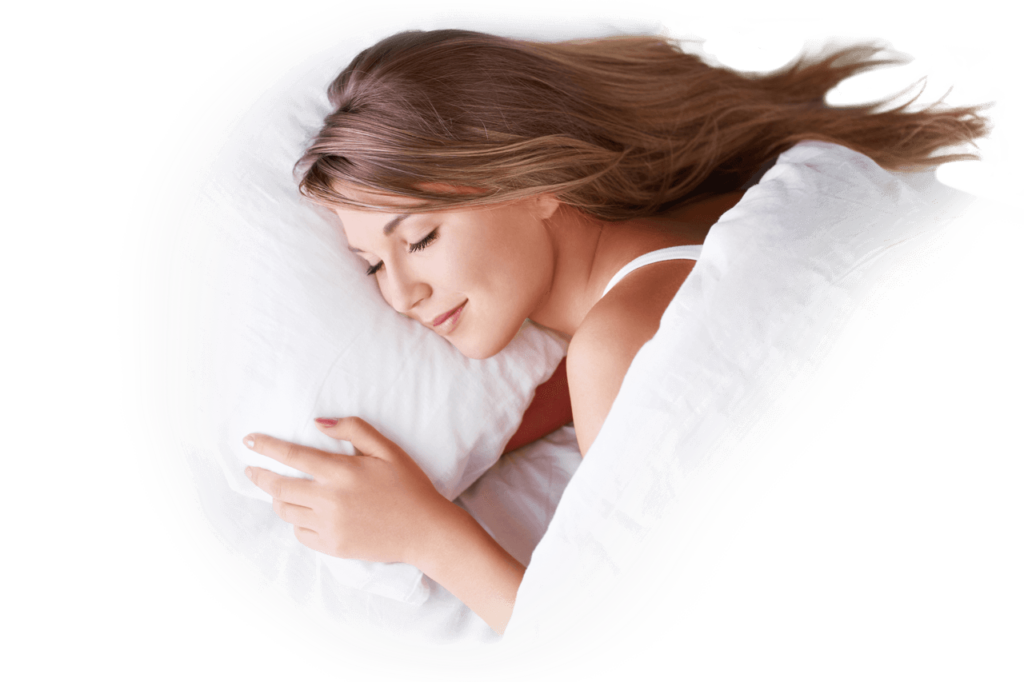 girl head on pillow
